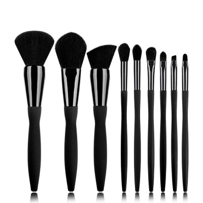 Hot sale black 9pcs foundation brush for daily life rhinestone diamond makeup brushes set