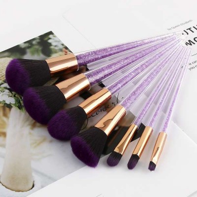 new arrival 7pcs beauty tools vegan diamond glitter brushes custom logo cheap low moq makeup brush set