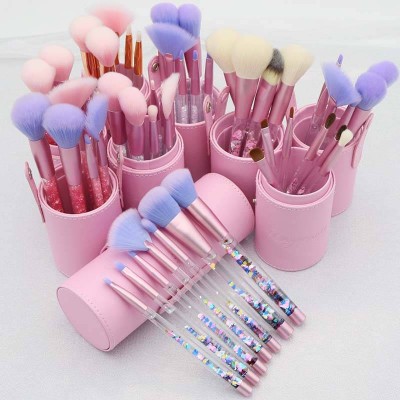 7 pcs premium liquid style bling kabuki makeup brush private label professional makeup brushes set