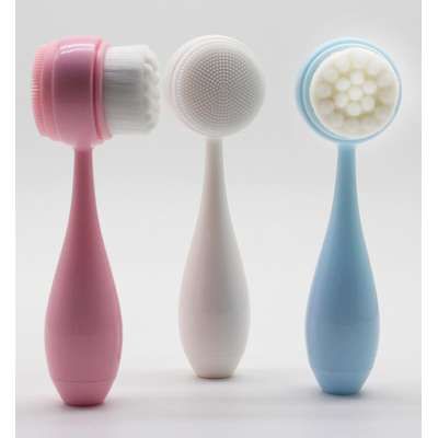 Wholesale durable Bowling Silicone Double-sided Face Cleansing Brush Makeup Remover Exfoliating Brush Wash