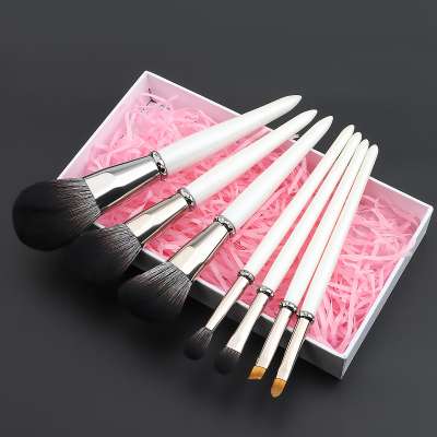 New soft style product 7pcs animal hair other kinds makeup brush set private label eye shadow brush kit