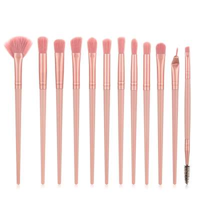 Foreign trade explosion models plastic handles 12 pcs eye makeup brushes, eye shadow brushes kit makeup brush bag