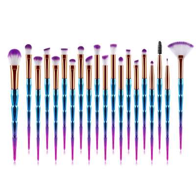 Best selling product 20 PCS Crystal Colorful Brochas De Maquillaje professional Brush Makeup Oem Wholesale Brush Set