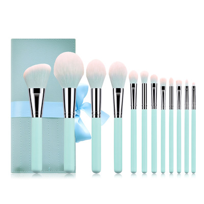 TOP Selling on Amazon 12pcs Makeup Brush professional tools Fresh green private label makeup Brushes Set