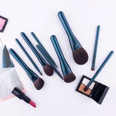 New soft style product 9 pcs  natural animal hair makeup brush set eye shadow makeup brush set